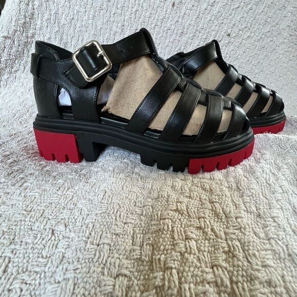 Koi Y2K Avalon gladiator sandals vegan goth Streetwear chunky fisherman - Picture 4 of 6